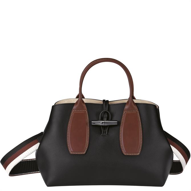 Longchamp Roseau Black Top Handle Bag M